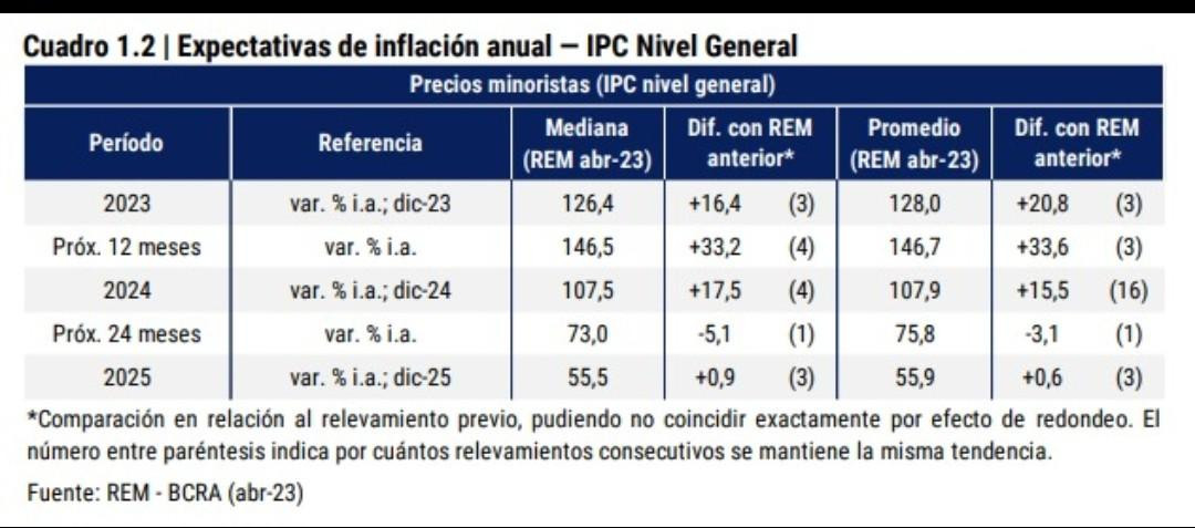 Los números del REM; mayo. Foto: REM - BCRA.