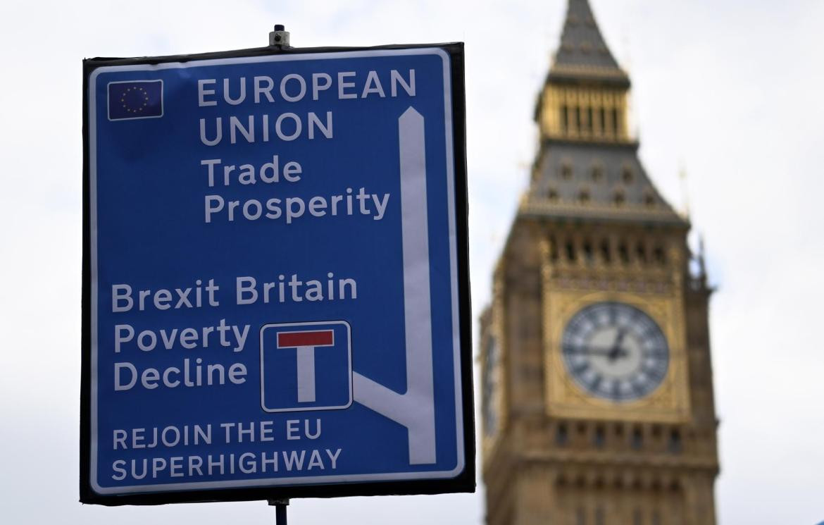 Brexit. Manifestantes en Londres, Febrero 2023. Foto Reuters