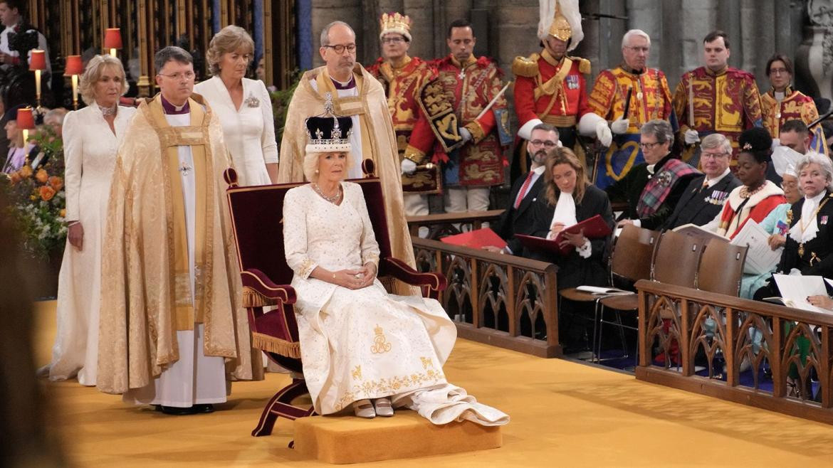 Camila, reina del Reino Unido. Foto: Sky News.