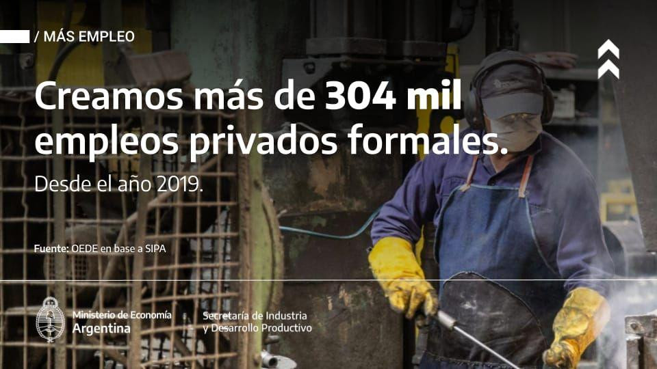 El empleo formal industrial acumula 33 meses consecutivos de crecimiento.