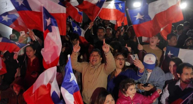 Festejos en Chile, elecciones, foto Télam AFP