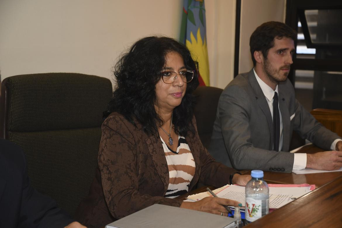 La jueza Claudia Ávalos, durante el juicio a Sebastián Villa. Foto: Télam.
