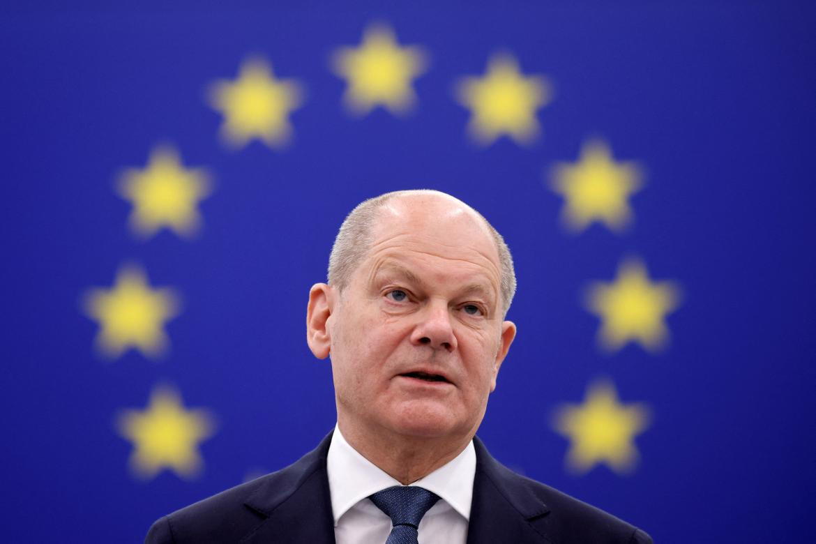 Olaf Scholz en la Unión Europea. Foto: Reuters.