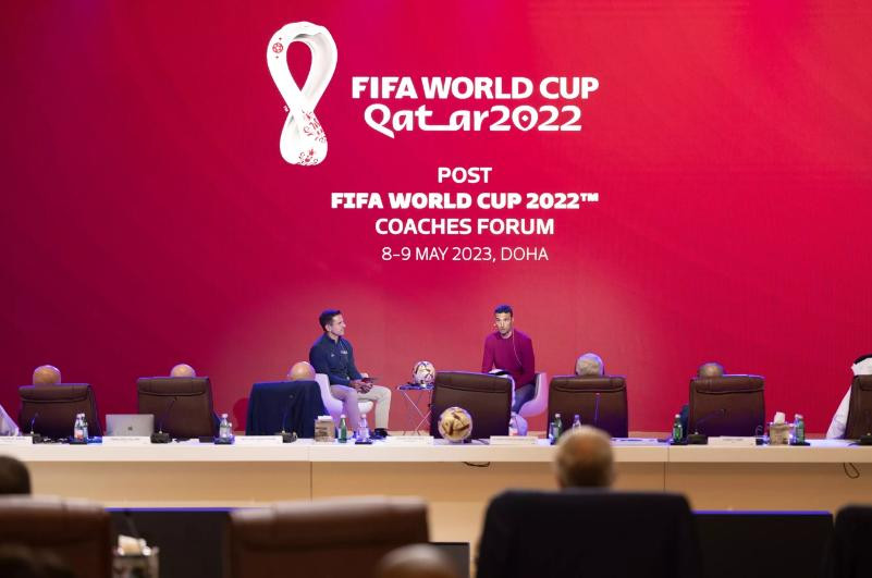 Lionel Scaloni en Qatar. Foto: FIFA