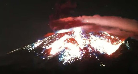 Volcán Popocatépetl. Foto Twitter @webcamsdemexico.