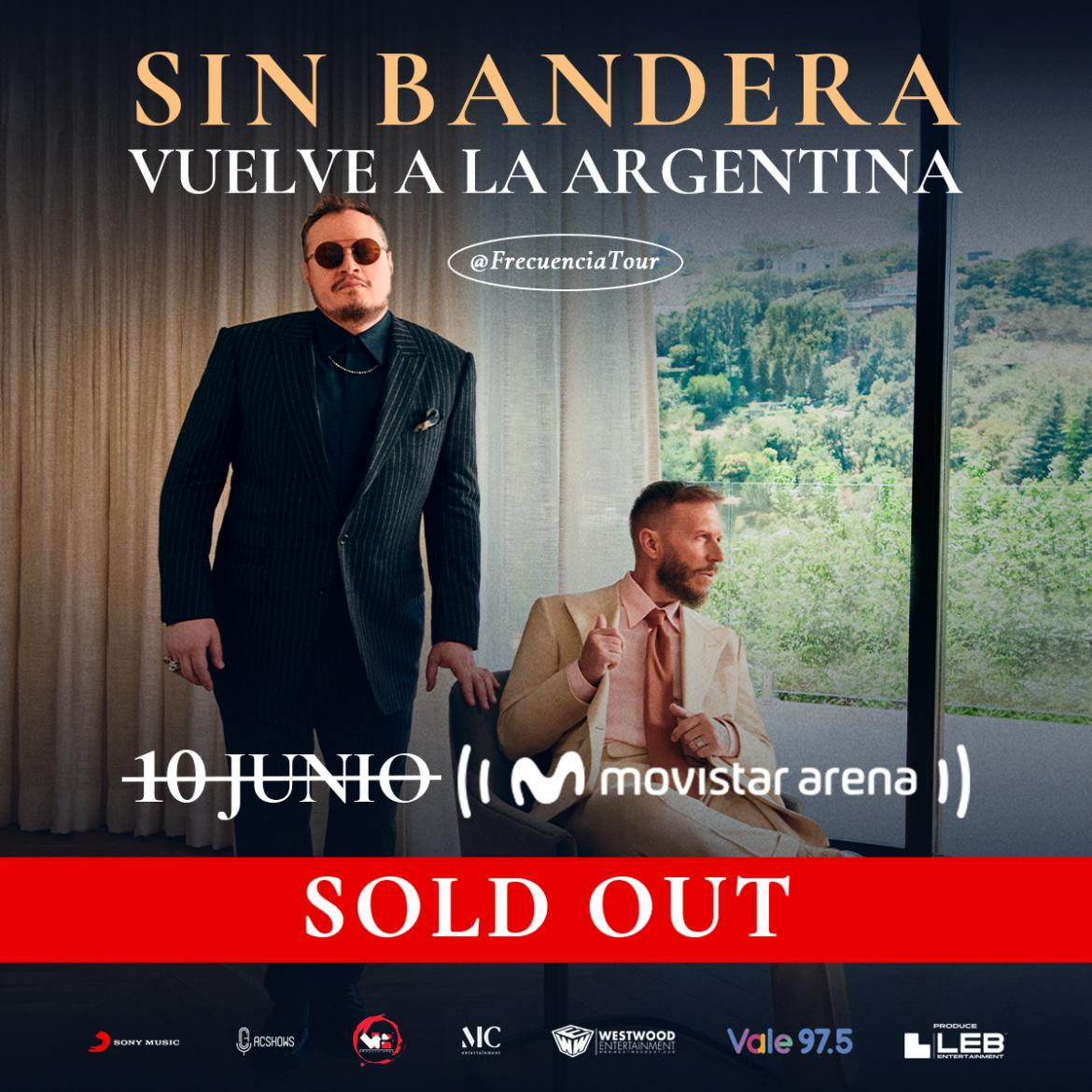 Sin Bandera, con entradas agotadas para el show en Buenos Aires. Foto: Prensa.