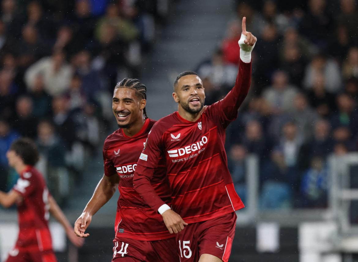 Youssef En-Nesyri; Juventus vs. Sevilla; Europa League. Foto: Reuters.