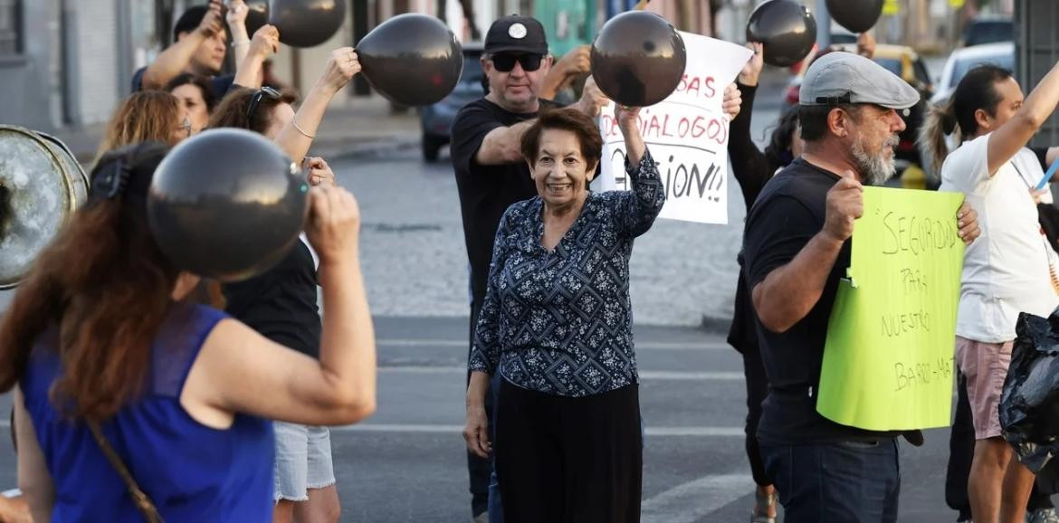 Manifestaciones en Chile en contra del crimen organizado y el narcotráfico. Foto: EFE.