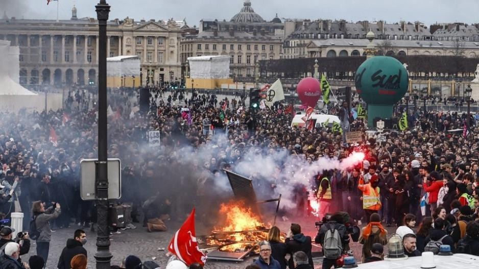 Protestas en Francia contra reforma jubilatoria. Foto: EFE