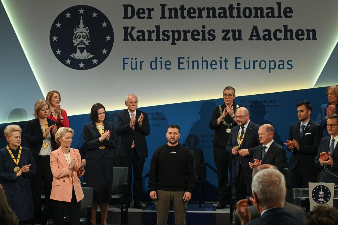 Volodimir Zelenski, presidente de Ucrania, conflicto Rusia-Ucrania, premio Carlomagno, Reuters