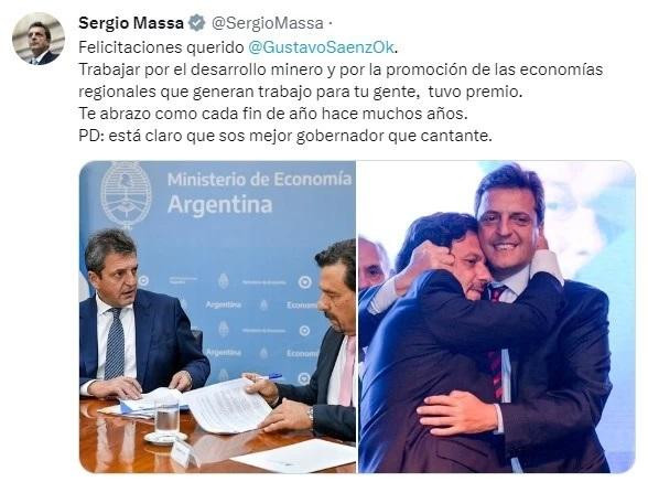 Mensaje de Massa en Twitter, NA