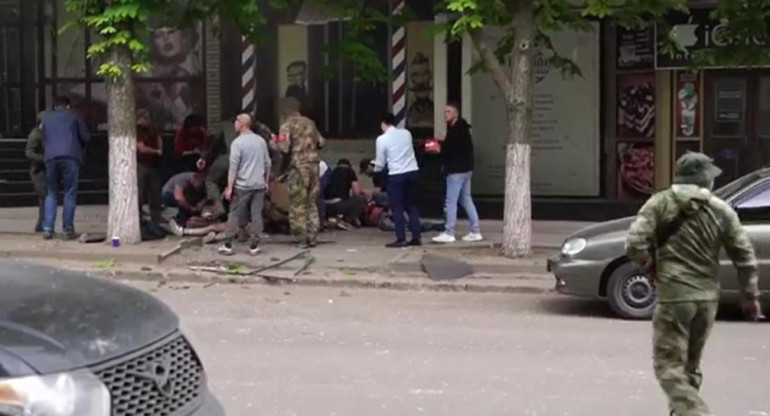 Explosión en Lugansk. Foto captura Ruptly.