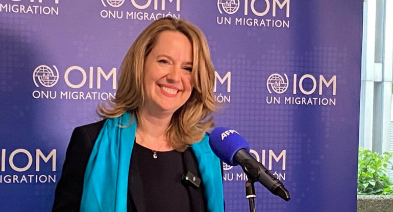 Amy Pope directora de la Organización Internacional para las migraciones de Naciones Unidas (OIM). Foto: REUTERS
