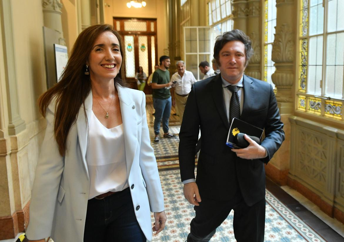 Javier Milei confirmó a Victoria Villarruel como su candidata a vicepresidenta. Foto: NA.