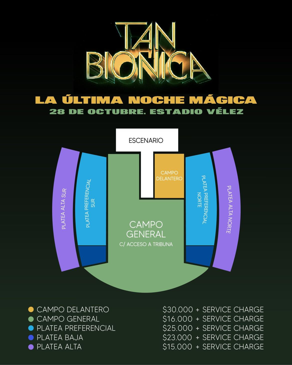 Valor entradas para Tan Bionica. Foto: Twitter.