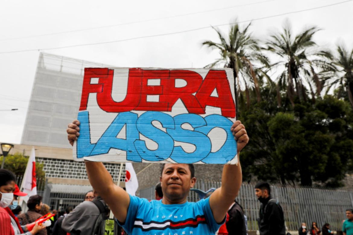 Presidente ecuatoriano Lasso testifica en la Asamblea Nacional, en Quito. Foto: Reuters