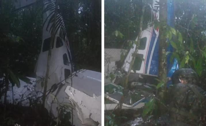 Accidente aéreo de una avioneta en Colombia. Foto: Aerocivil.