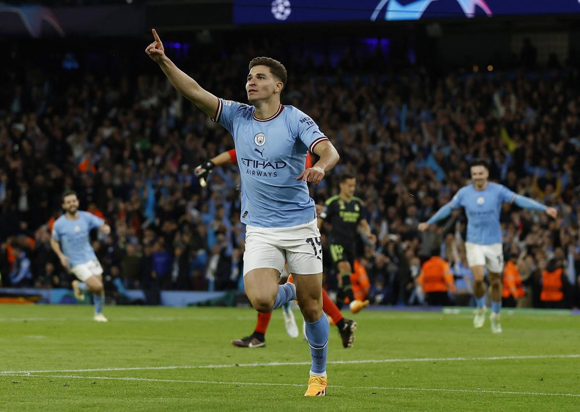 Julián Álvarez; Manchester City gol histórico. Foto: Reuters.