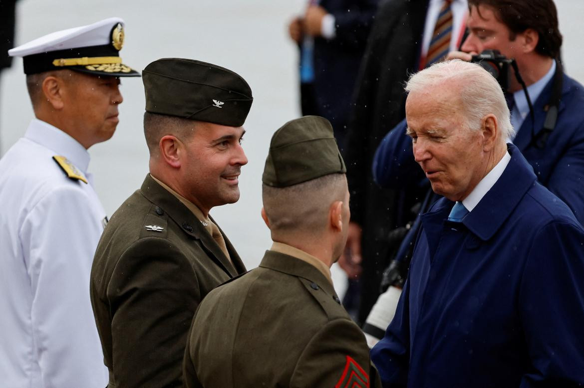 Joe Biden, presidente de Estados Unidos, llegada al G7 de Hiroshima, foto Reuters