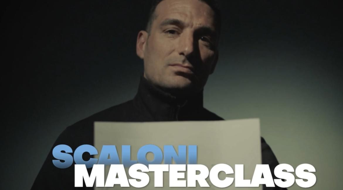 La "Masterclass" de Lionel Scaloni. Foto: Captura de pantalla.