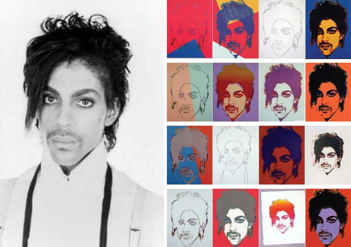Foto de Prince intervenida por Andy Warhol.