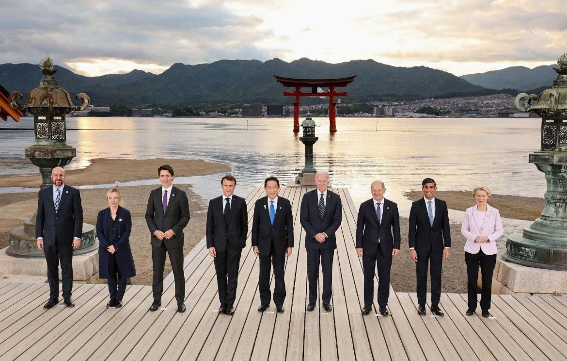 Los líderes del G7 en Hiroshima, Japón. Foto: Reuters.