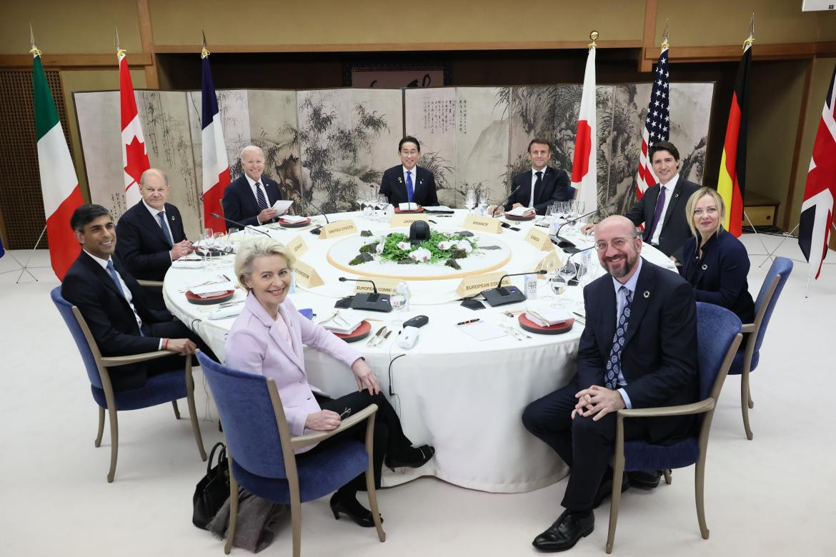 Encuentro de líderes del G7 en Hiroshima. Foto: EFE.