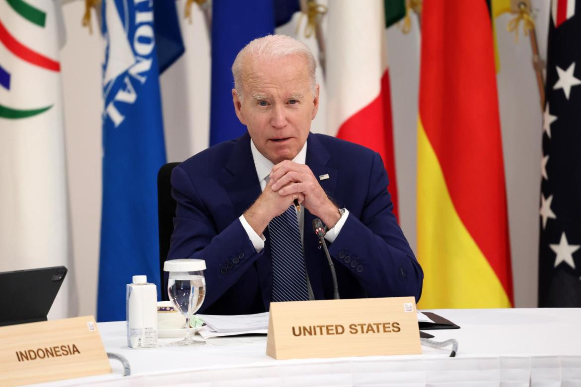 Joe Biden en la reunión del G7. Foto: EFE.