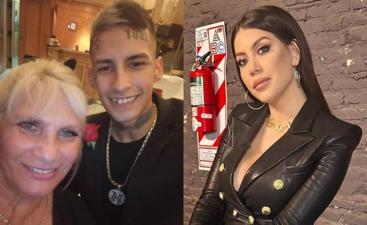 L-Gante junto a su mamá y Wanda Nara. Fotos: Instagram.