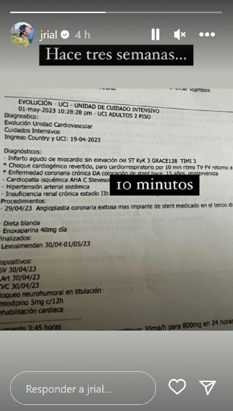 Jorge Rial comprobó que estuvo muerto 10 minutos. Foto: Instagram.