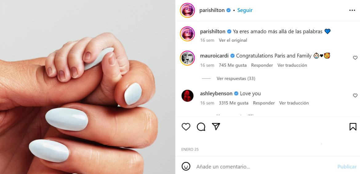 Así anunciaba su embarazo. Foto: Instagram/parishilton.