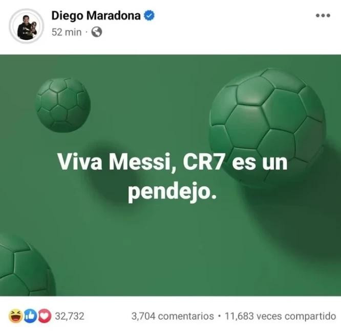 Hackearon las redes de Diego Maradona. Foto: NA.