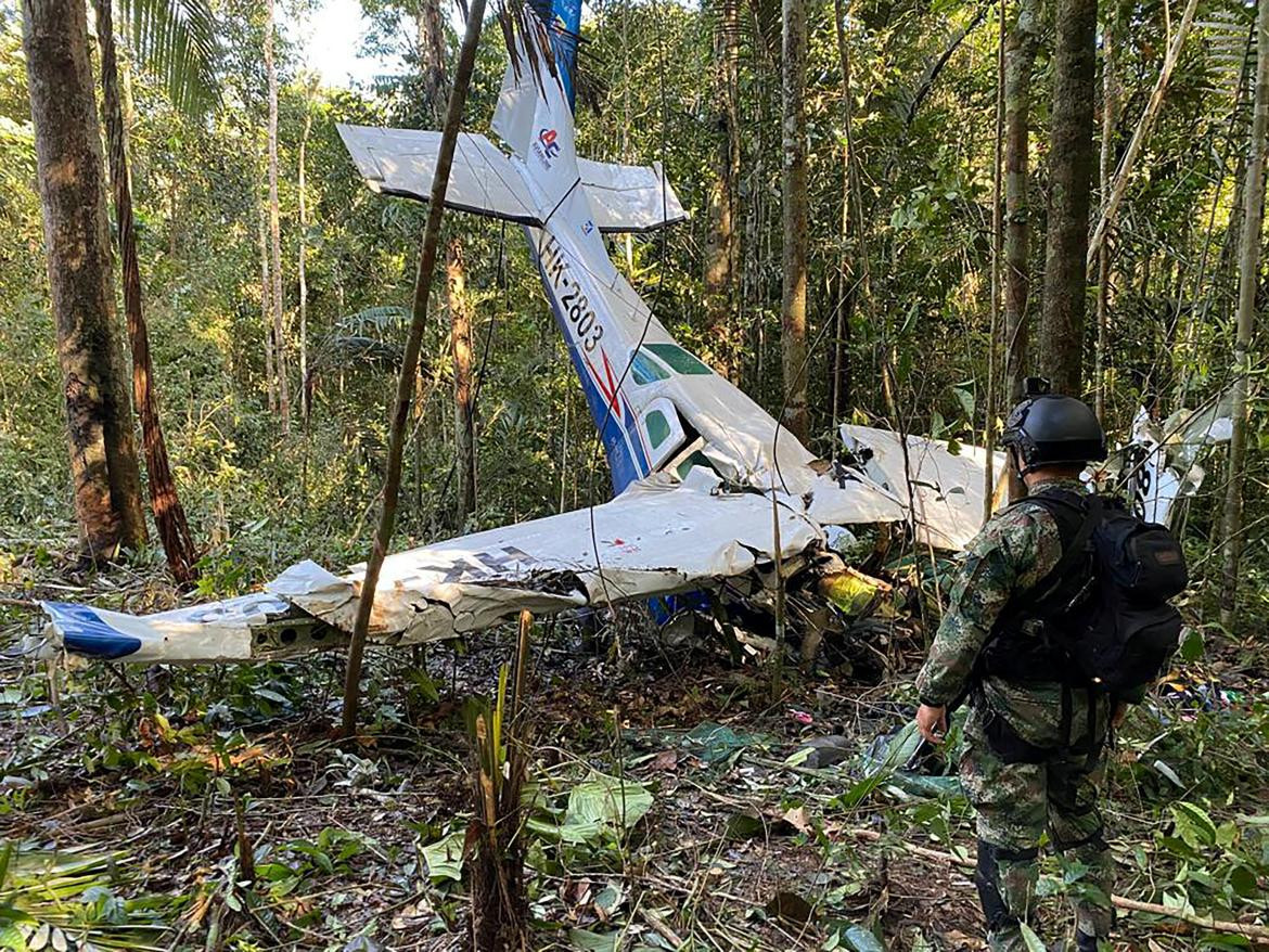 La avioneta estrellada en Guaviare, Colombia. Foto: Reuters.
