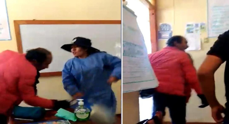 Ataque a una enfermera en Perú. Foto: captura video