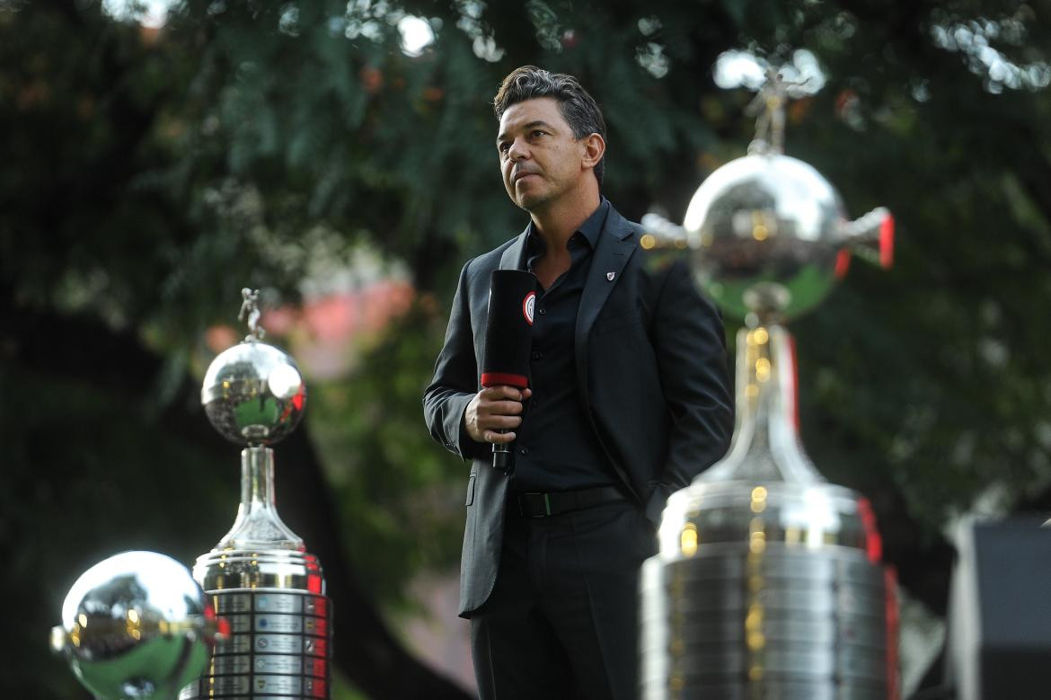 Inauguración de estatua de Marcelo Gallardo, River. Foto: Télam