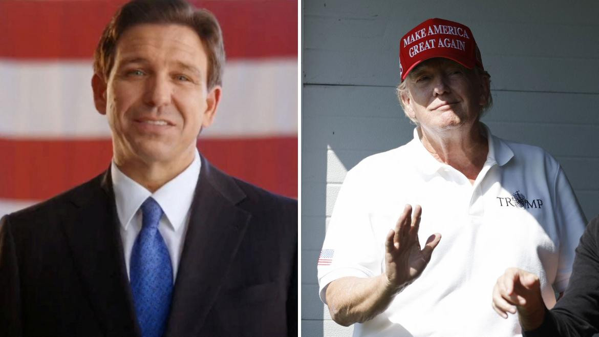 Enfrentamiento entre RonDeSantis y Donald Trump. Foto: Reuters.