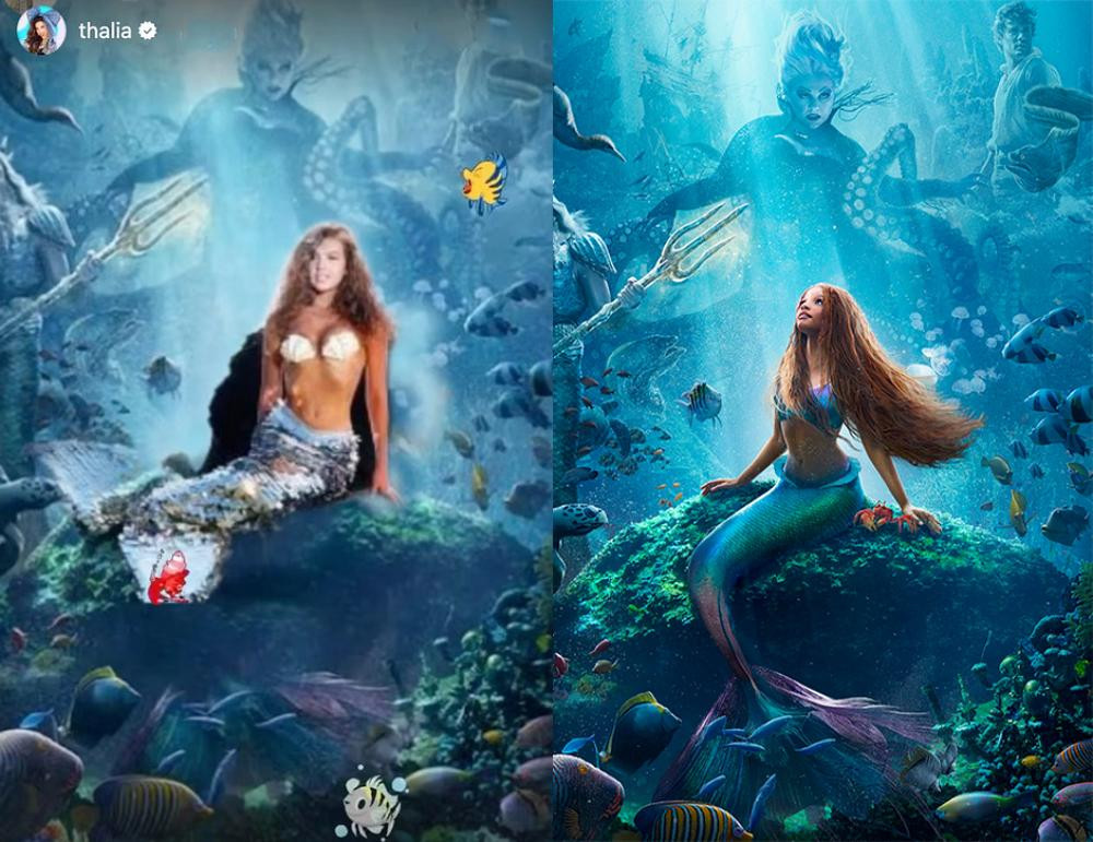 Thalia comparó su novela con la nueva película de La Sirenita. Fotos: Instagram/thalia - Disney