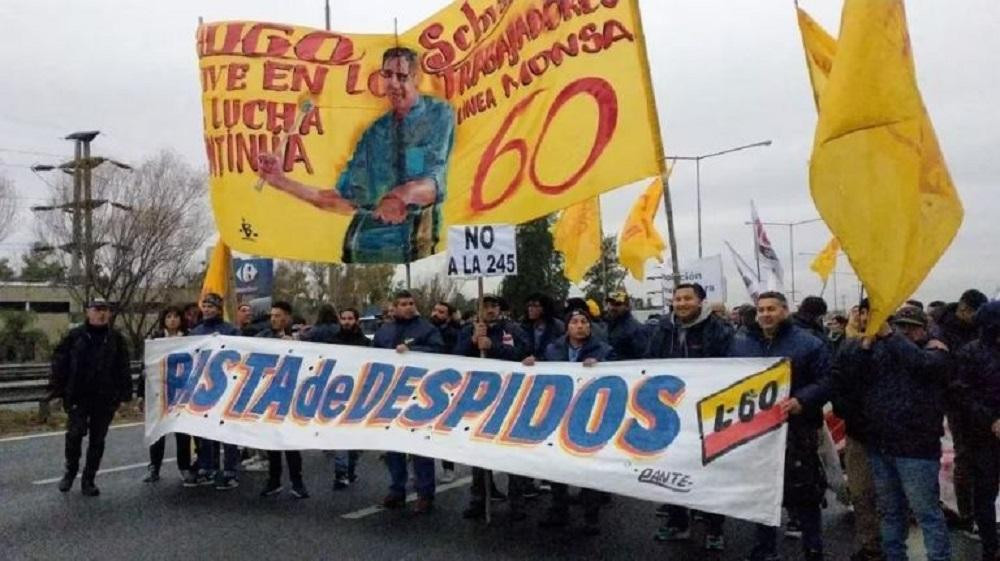 Protesta de colectiveros. Foto: NA.