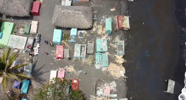 Se destruye un cementerio en Guatemala. Foto: captura video.