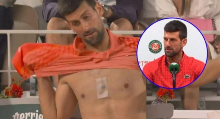 Novak Djokovic y su chip para Roland Garros. Foto: NA.