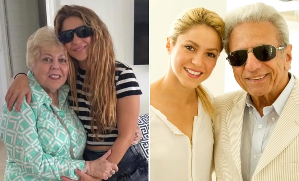 Shakira junto a sus padres. Foto: Captura.