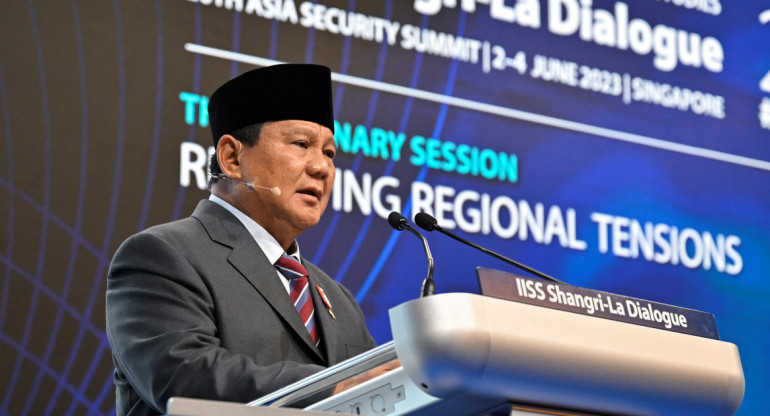 Prabowo Subianto, ministro de Defensa indonesio. Foto: REUTERS.