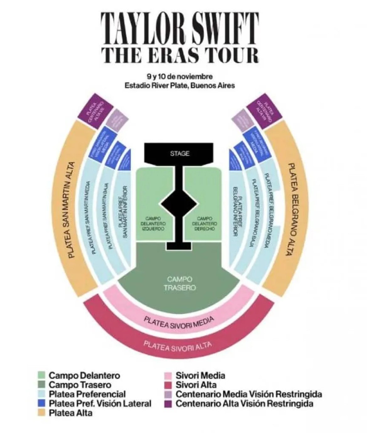 Precios del recital de Taylor Swift.