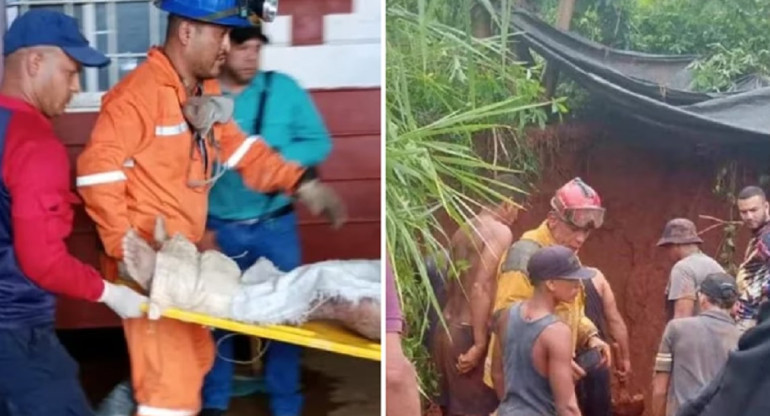 Doce personas murieron asfixiadas al sureste de Venezuela tras el colapso de una mina de oro. Fotos: Twitter