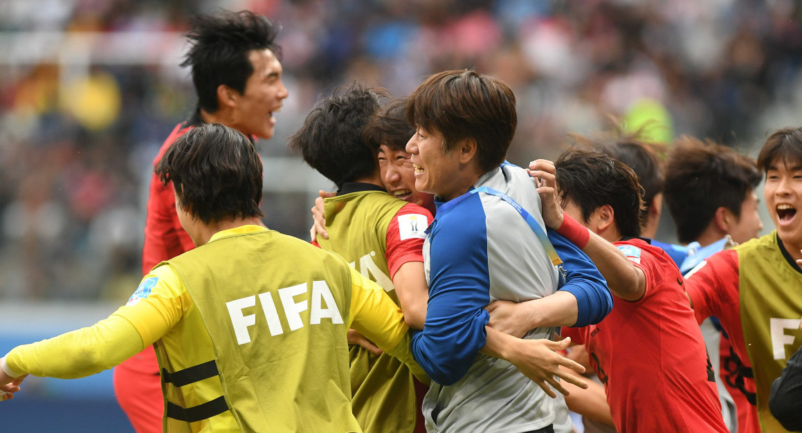 El festejo de Corea del Sur en el Mundial Sub 20. Foto: Télam.