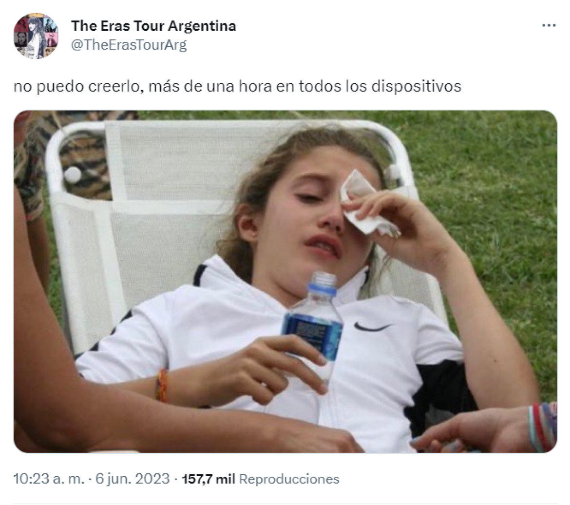 Memes sobre las entradas para Taylor Swift en Argentina. Foto: Twitter.
