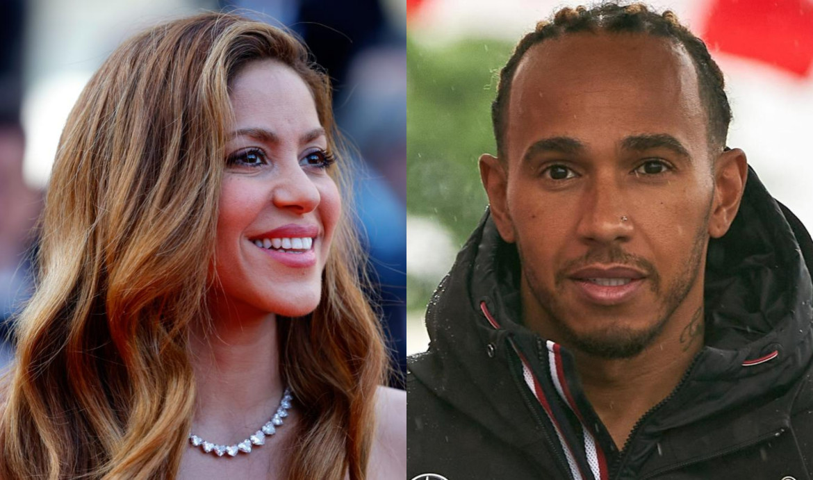 Shakira y Lewis Hamilton. Fotos: EFE.