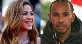Shakira y Lewis Hamilton. Fotos: EFE.