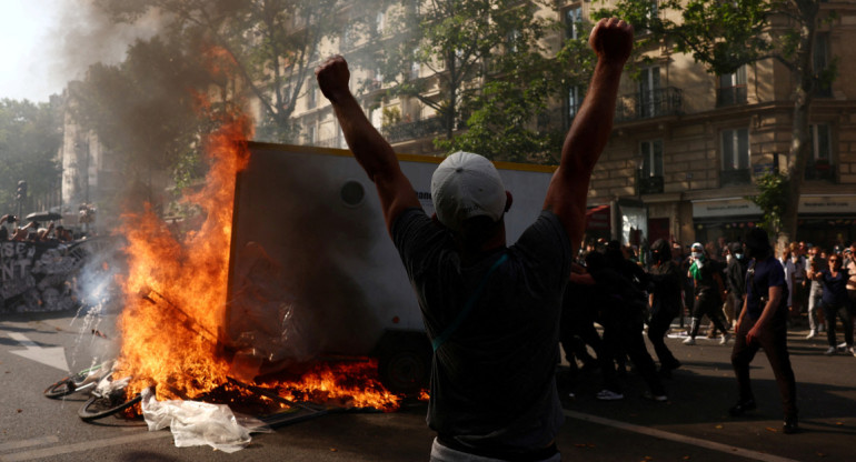 La presidenta de la Asamblea Nacional habló tras una nueva jornada de protestas en Francia. Foto: Reuters.