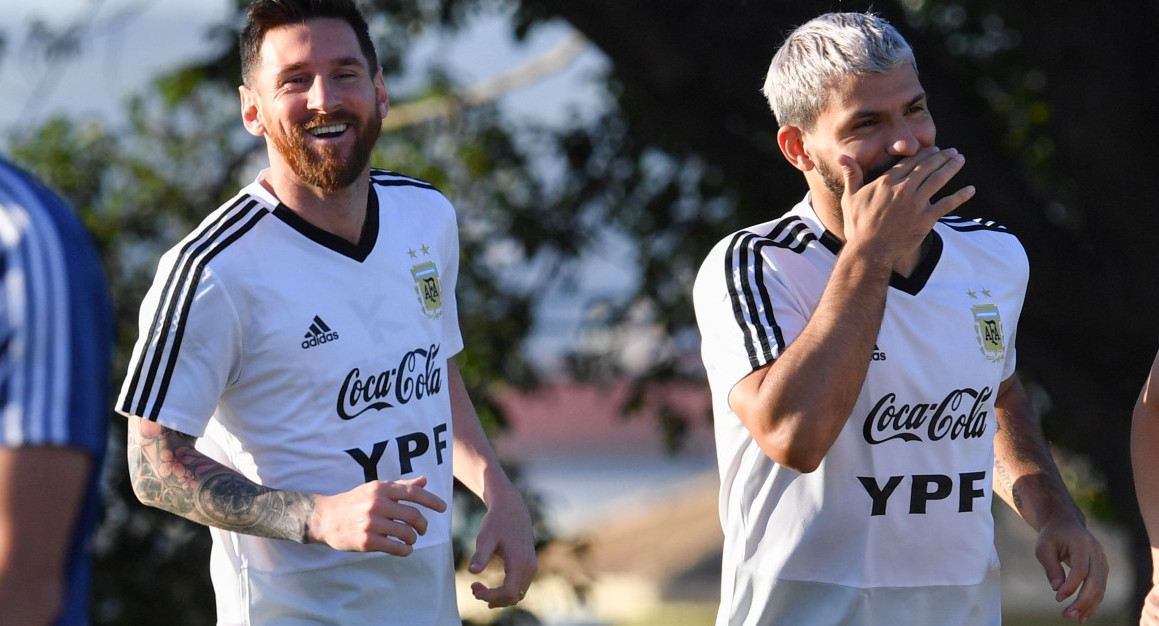 Lionel Messi y Sergio Agüero en la Selección Argentina. Foto: NA.